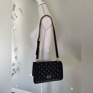 Badgley Mischka Quilted Shoulder Bag Studded Crossbody